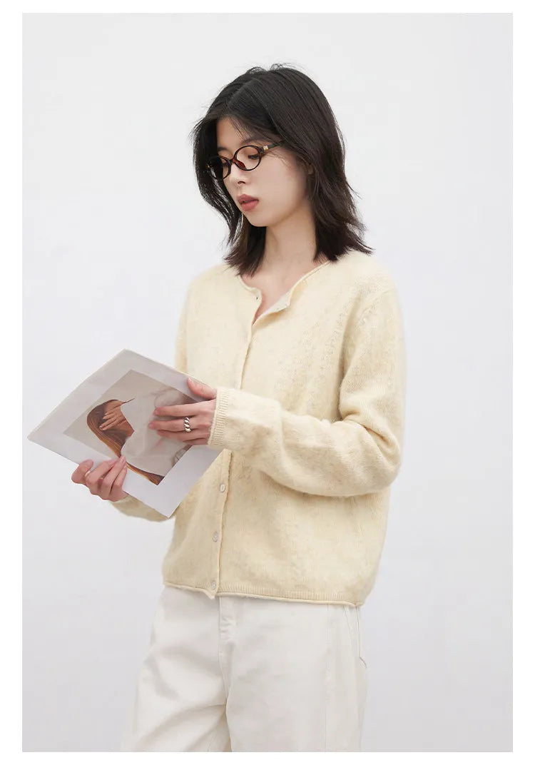 CHIC VEN New Women Knitted Cardigan Solid Long Sleeved Single-breasted Loose Casual Oversize Female Sweater Autumn Winter 2026