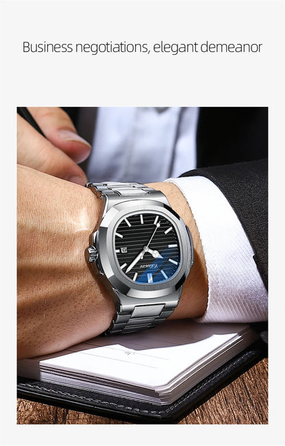 CHENXI 8222 Fashion Couple Quartz Watch Waterproof Night Light Date Stainless Steel Strap Casual Date Men's and Women's Watch