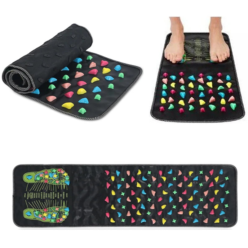 Foot Massage Mat Reflexology Walk Stone Road Acupressure Acupoint Mat For Long Sitting, Elderly & Students