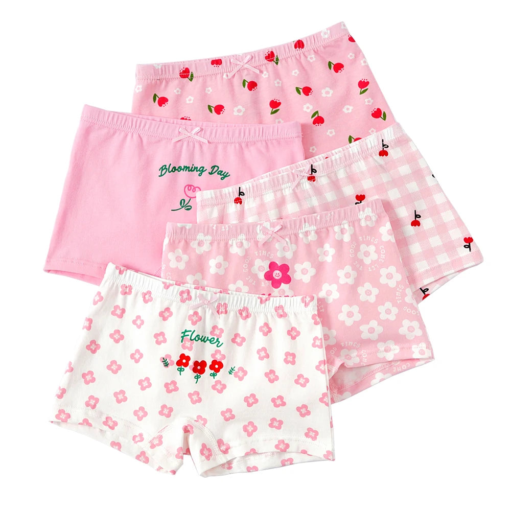 Girls' Underwear Cotton Shorts Children's Cartoon Shorts 5-Pack
