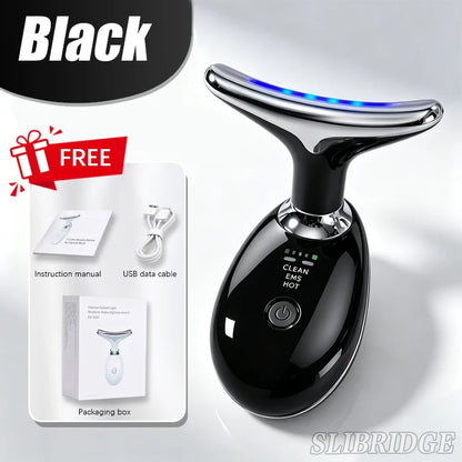 7-Color LED Neck Beauty Device Electric Face Neck Massager EMS Microcurrent Lift Skin Care Beauty Instrument for Women Home Use