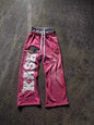 Autumn and Winter Fashion High Street Ins Fashion Men's and Women's Loose Straight Embroidered Printed Casual Pants
