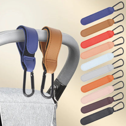 1/2pcs PU Leather Baby Bag Stroller Hook Pram Rotate 360 Degree Rotatable Cart Organizer Pram Hook Stroller Accessories