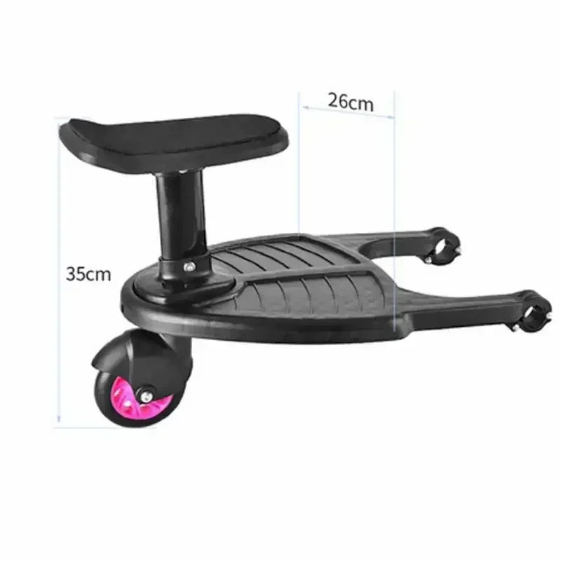 Baby Stroller with Ride-on Board Stroller Pedal Adapter Stroller Attachment with Removable Seat and Standing Platform