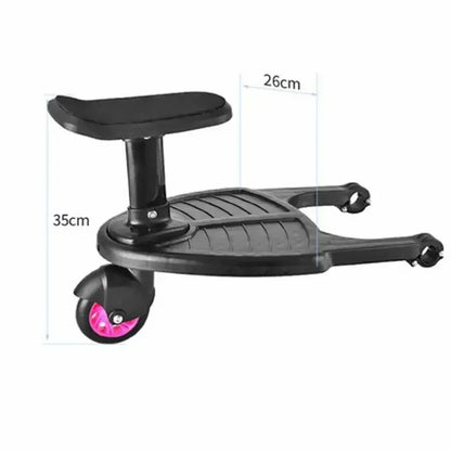 Baby Stroller with Ride-on Board Stroller Pedal Adapter Stroller Attachment with Removable Seat and Standing Platform