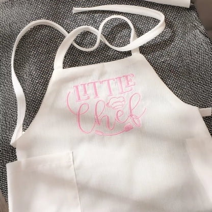 Ylsteed 2 Pcs Set Cute Baby Chef Apron and Hat Infant Kids White Cook Costume Photography Prop Newborn Hat Apron-HD
