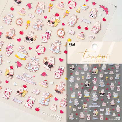 Pink Translucent Peach Jelly Texture 5D Soft Embossed Reliefs Self Adhesive Nail Art Stickers Cute Fruits 3D Manicure Decals