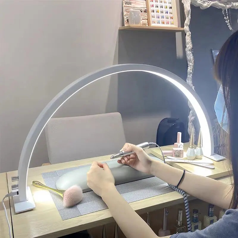 Beauty Table Lamp Half-moon Lamp Eye-protecting Nail Lighting Lamps Dimmable Suitable Lamps Beauty LED Desktop Beauty Fill Light