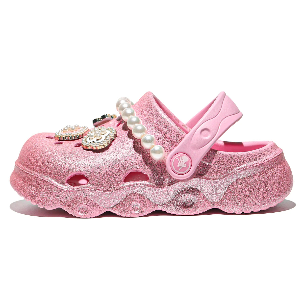 Kids' Glitter Clog, Lightweight EVA Garden Shoes, Waterproof Non-Slip Sandals, Comfortable Slip-On Shoes for Indoor Outdoor 1214