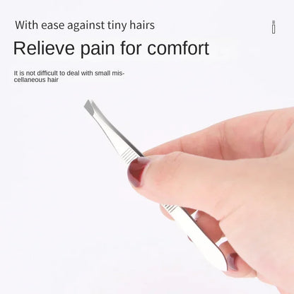 Stainless Steel Convenient Small Tool Eyebrow Pliers Eyebrow Tweezers Professional Eyebrow Hair Removal Tweezer Flat Tip Tools