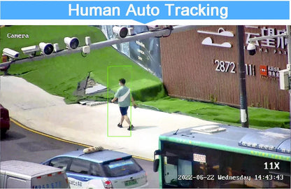 Metal Full Color Laser Infrared Auto Tracking Cruise 8MP 4K 30fps 90X Optical Zoom 360° Audio Onvif POE Speed Dome PTZ IP Camera