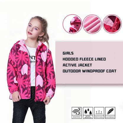 Dubbped Girl Polar Fleece Waterproof Jacket Spring Autumn Children Coats Sport Casual Kids Jackets Double-deck Windproof Jackets