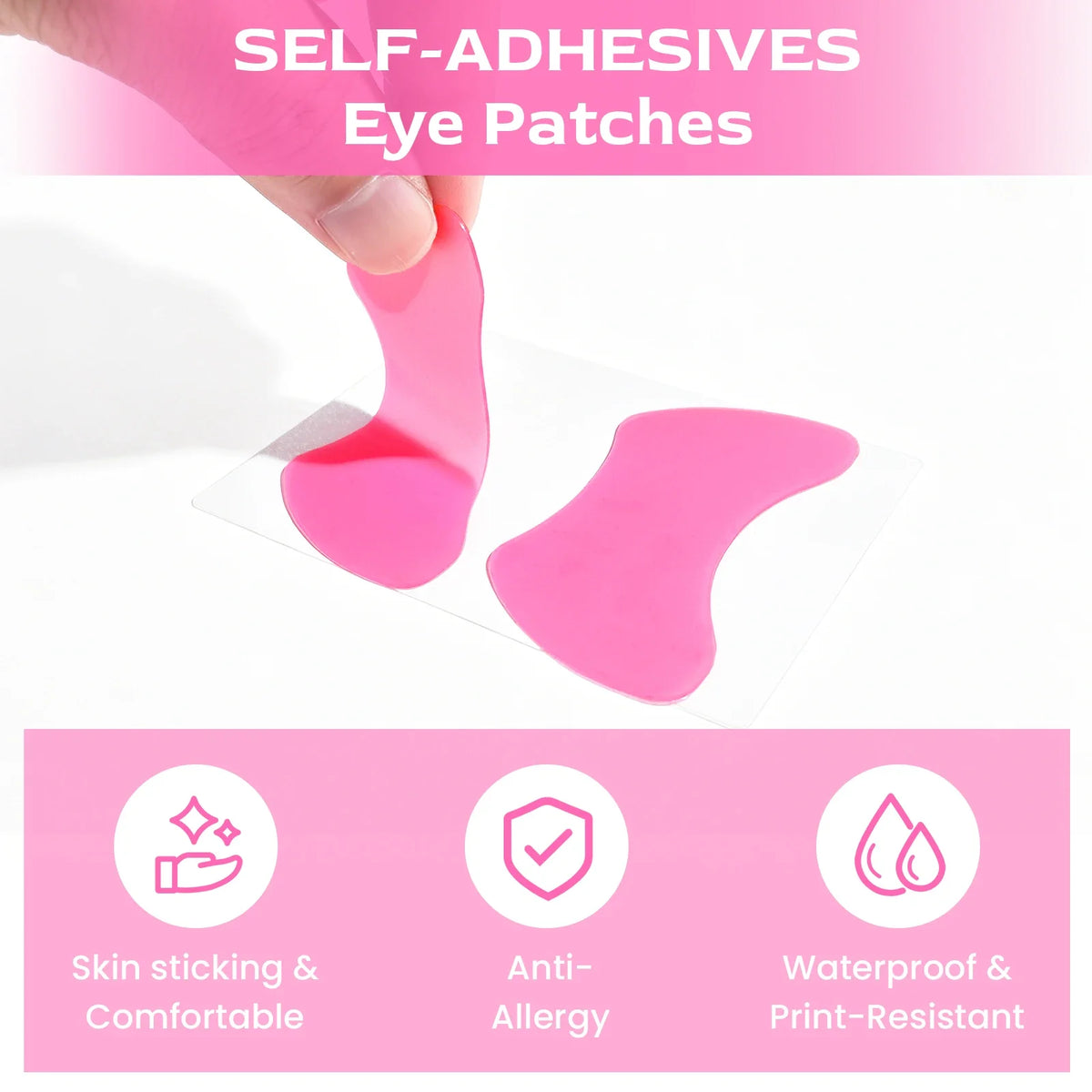Reusable 2Pcs Eye Pads Silicone Stripe Lash Lift Shield Eyelash Extension Super Sticky Under Eye Gel Patch Beauty Tool