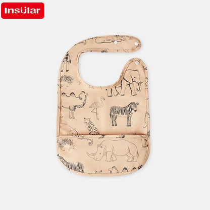 Cute Baby Bibs Toddler Bandana Bib Waterproof Sleeveless Apron PU Skin Animals Children Feeding Smock Bib Baby Stuff 0-5 Years