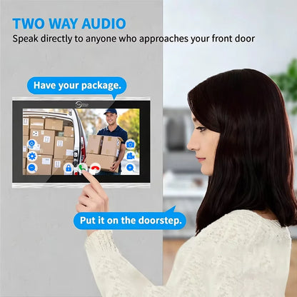 ANJIELO Tuya WiFi 5-in-1 Fingerprint Unlocking Video Intercom System, Suitable For Homes, With 1080P HD Security Protection