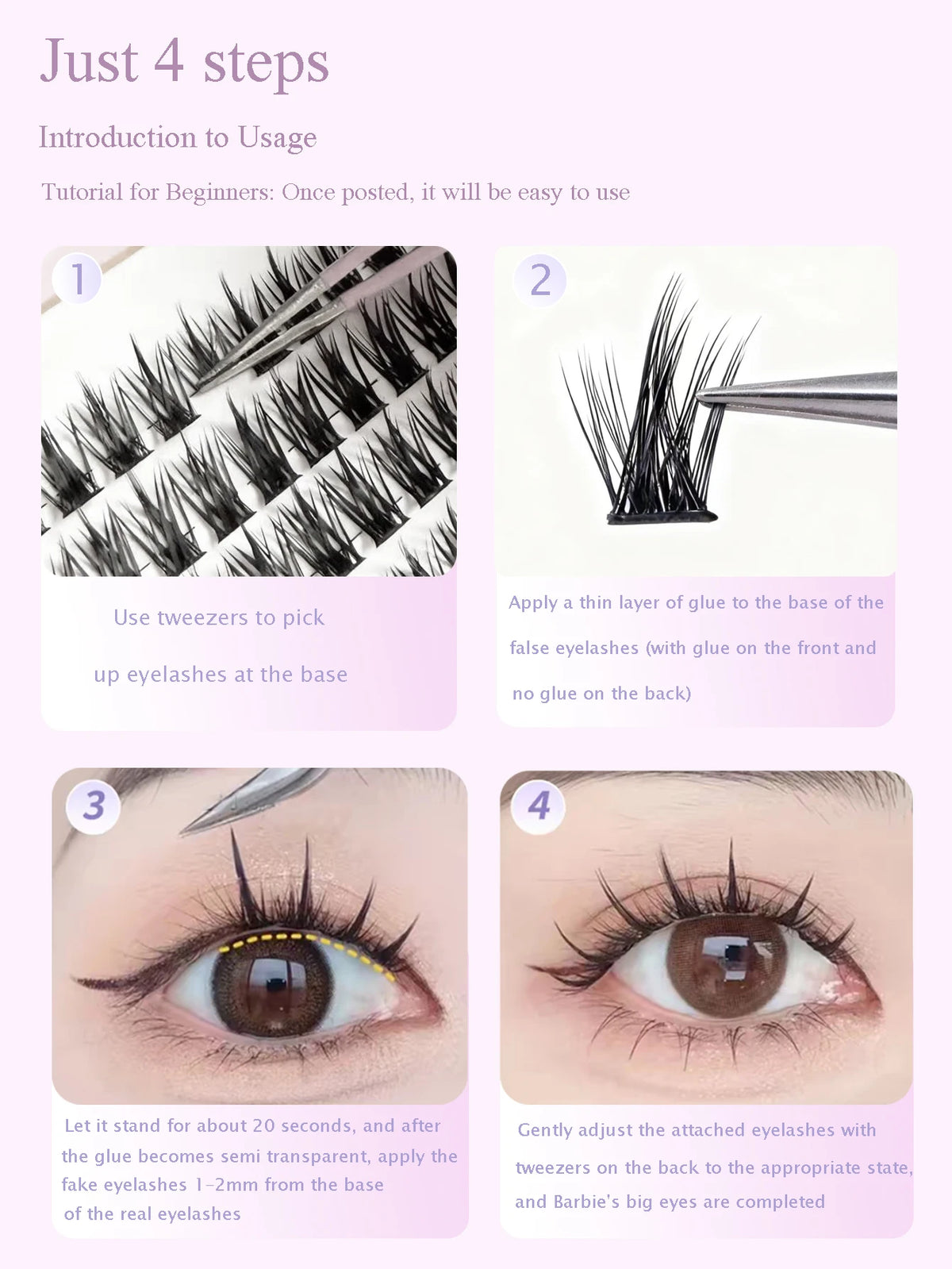Large Capacity Wheat Ear Fake Eyelashes Anime Eyelashes Natural Eyelashes Cosplay Single Cluster Fake Eyelashes Beginner Makeup