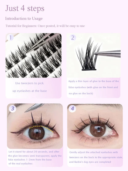 Large Capacity Wheat Ear Fake Eyelashes Anime Eyelashes Natural Eyelashes Cosplay Single Cluster Fake Eyelashes Beginner Makeup