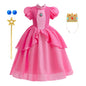 Girls New Game Movies Rosalina Peach Princess Dress Carnival Party Birthday Outfit Peach Cosplay Halloween Costume Dress