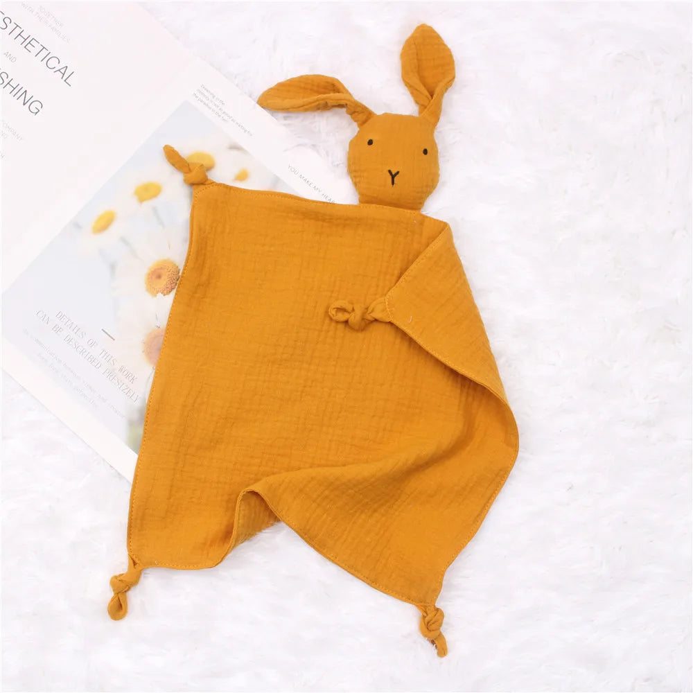 Muslin Security Blanket New Born Soothe Appease Towel 100% Organic Cotton Cat Bunny Rabbit Toy Ins Baby Comforter Lovely