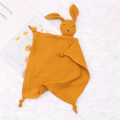 Muslin Security Blanket New Born Soothe Appease Towel 100% Organic Cotton Cat Bunny Rabbit Toy Ins Baby Comforter Lovely
