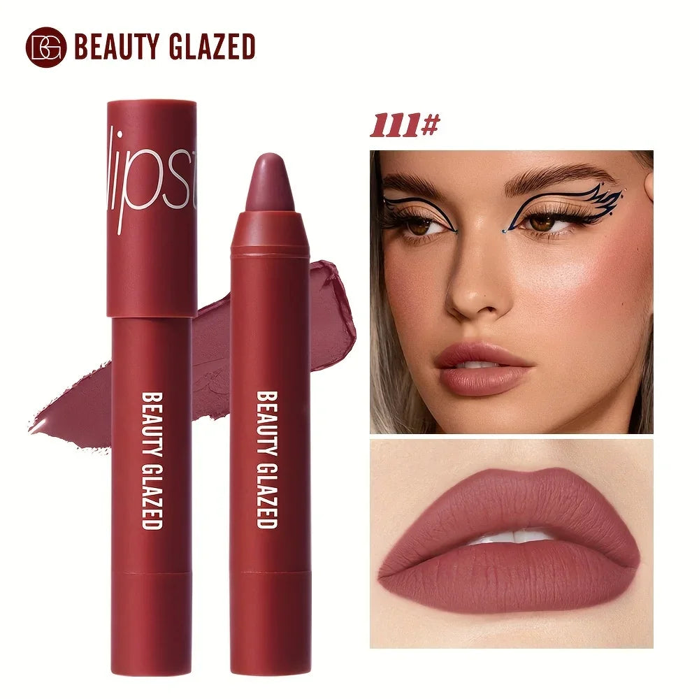 BEAUTY GLAZED 12 Colors Long-Lasting Waterproof Non-Stick Matte Lipstick Pen