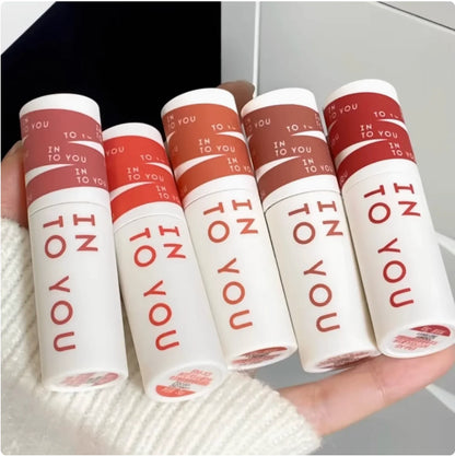 INTO YOU Lip Mud Heroine Matte Velvet Lip and Cheek Dual-use Lip Mud Soft Fog Smooth Blush INTOYOU Lip Lipstick Makeup