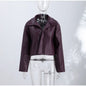 Street Pu Leather Women Jacket Elegant Long Sleeve Zippers Stand Collar Female Outwear 2026 Autumn Winter Chic Lady Coat