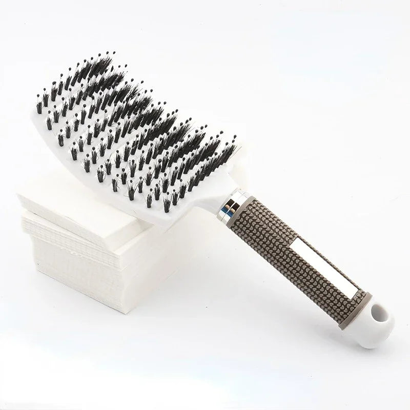 Hair Brush Scalp Massage Comb Hairbrush Bristle;Nylon Women Wet Curly Detangle Hair Brush for Salon Hairdressing Styling Tools