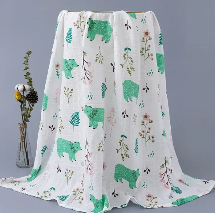 120cm*110cm Swaddle Blanket Baby Cotton Muslin Wrap Baby Blankets Newborn Swaddle Bedding
