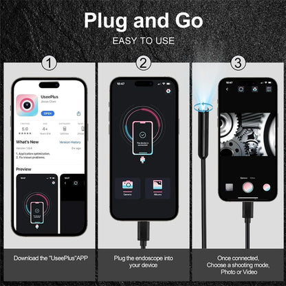 4K UHD 360° Two-Way Type-C Articulating 6mm Endoscope Camera Borescope Car Inspection Industrial Endoscope For IOS Android