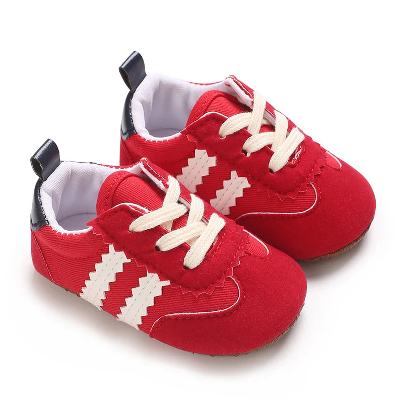 Baby Boys Girls Spring Autumn Shoes 0-1 Year First Walker Fashion Striped Rubber Soles Casual Sports Newborn