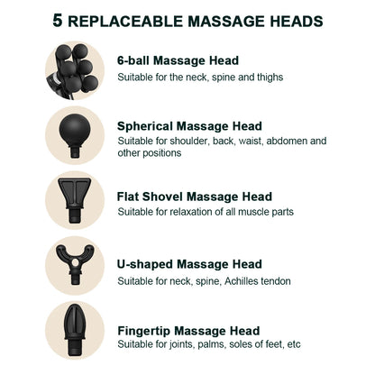 Handle Fascia Gun Professional Fascia Massage Gun Neck Shoulder Back Leg Massager 6 Gears Adjust Muscle Relaxation Masajeador