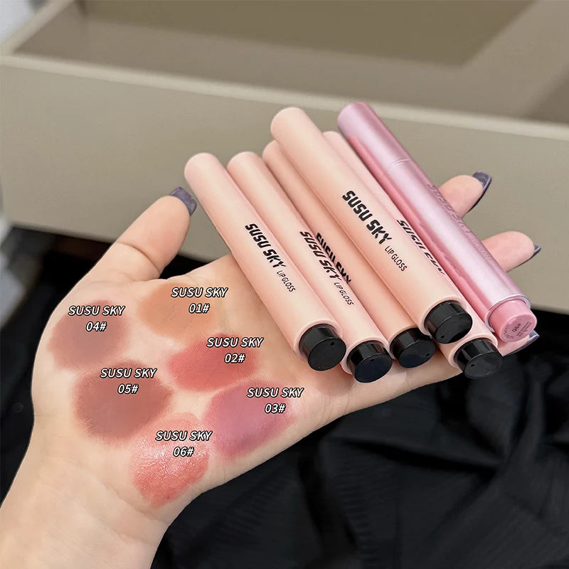 Smoky Grey Violet Lipstick Matte Velvet Finish Smooth Application Lip Mousse Waterproof Mirror Glossy Lip Tint Not Fading Makeup