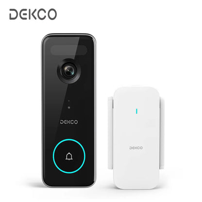 Dekco 5MP Ultra HD WiFi Video Doorbell 2.4/5G Dual WiFi Triple Motion Detection Video Intercom 180-Day Battery Life Work with Alexa