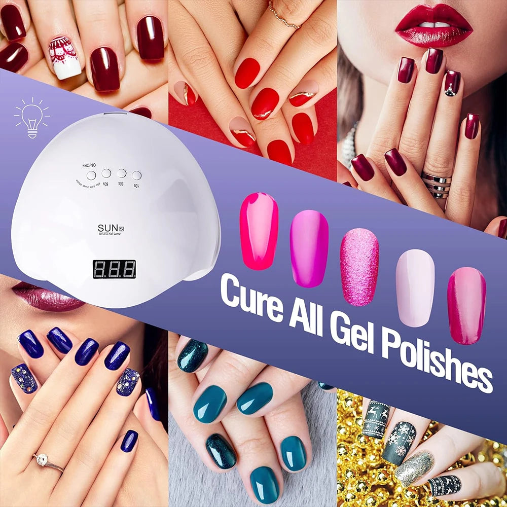 Nail Dryer Gel Nail Polish Curing LED UV Light With 4 Timers Automatic Sensor LCD Display Professional Nail Art Tools Accessorie