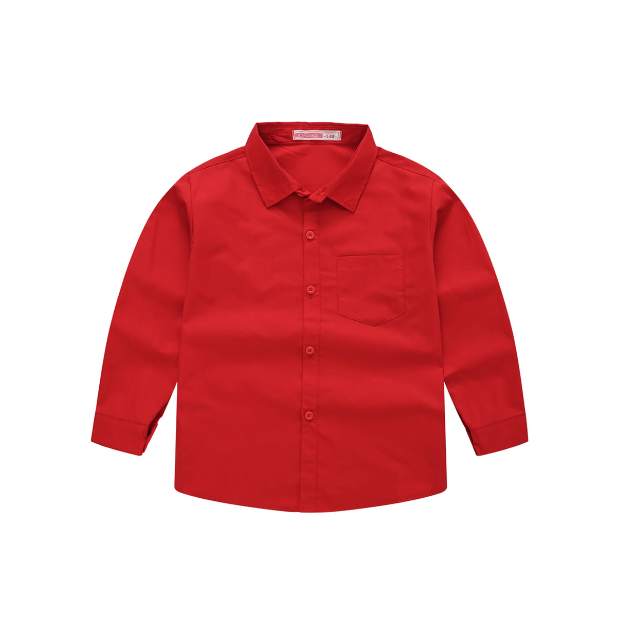 Children's Shirt in the Spring and Autumn New Boys and Girls Suit Collar Shirt Children's Pure Color Long Sleeve Shirt