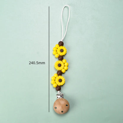 LOFCA Baby Silicone Teethers Pacifier WoodenClips Chain For Baby Pendant Nipple Holder Baby Teething Toys BPA Free Chew Beads