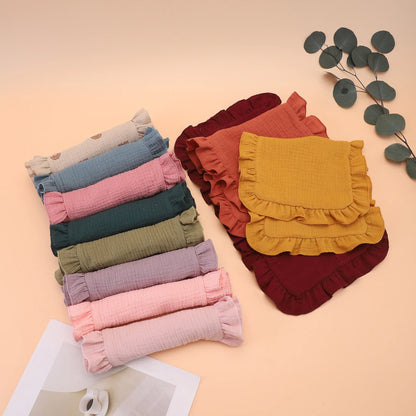 Soft Muslin Cotton Gauze Shoulder Rag Baby Burping Pad Ruffle Newborn Baby Burp Cloths