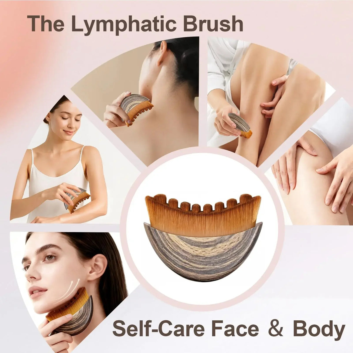 1Pc Lymphatic Drainage Face Brush With Storage Box Facial Contour Massage Brush For Face Chin Neck Skin Care Tool