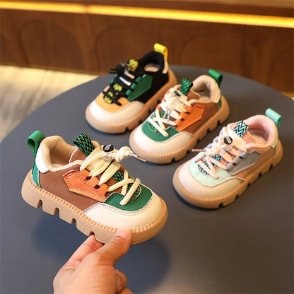 DIMI Autumn New Children Shoes Pu Leather Kids Sneakers  Baby Toddler Shoes Comfortable Soft Boys Girls Casual Shoes