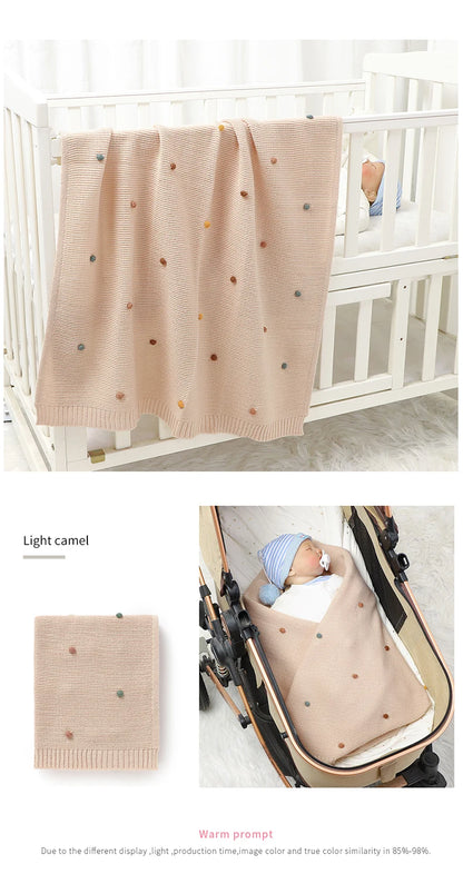Baby Blanket Knit Stroller Swaddling 90*70CM Sleeping Sack Fashion Colored Dot Newborn Girls Bedding Quilt Boys Plaid Super Soft
