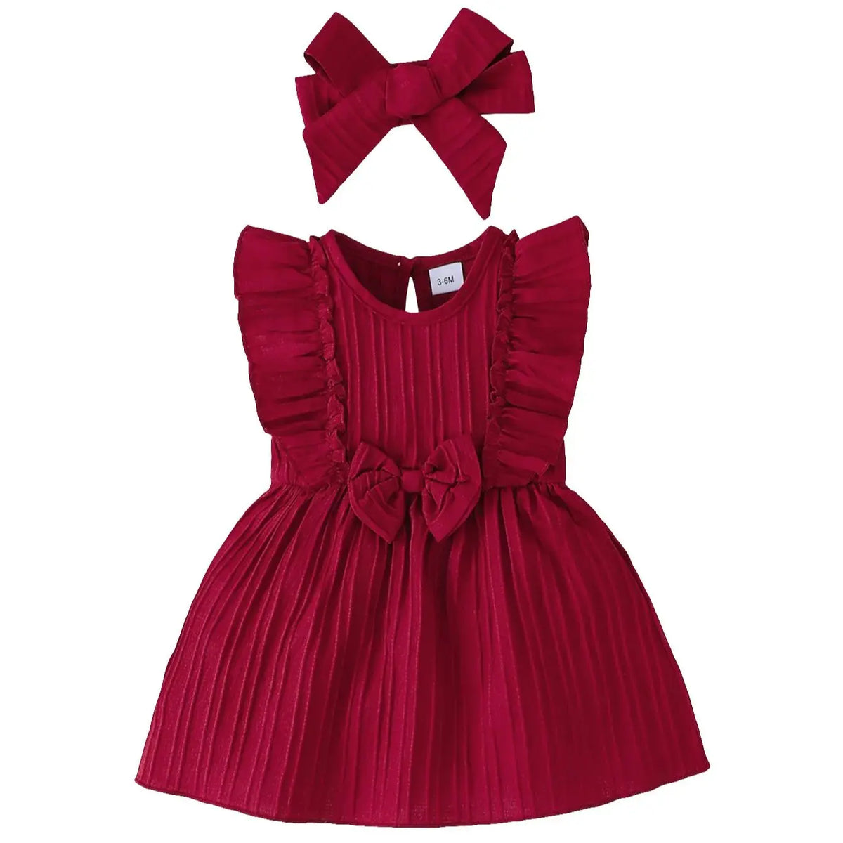 Newborn Baby Girl's Bow Sleeveless Christmas Dress Infant Cute Princess Birthday Party Dresses Toddler Clothing for 0-24 Months