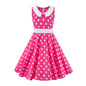 LPATTERN Girls' Vintage Rockabilly Dress Party Retro Polka Dot Floral Pattern A-line Dresses Pleated Skirt Knee-Length for 4-10Y