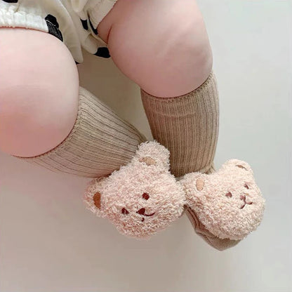 Korean Cartoon Bear Baby Sock Cute Middle Tube Boys Girls Sock Soft Infant Toddler Sokken Solid Color Newborn Sox