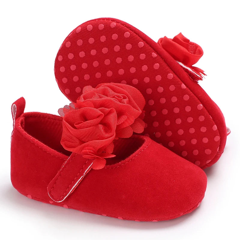 Baby Learning Walk Shoes, Elegant 3D Flower Infant Crib Shoes,Multi Style Soft Dress Footwear for Newborn Baby Girls 0-18Months