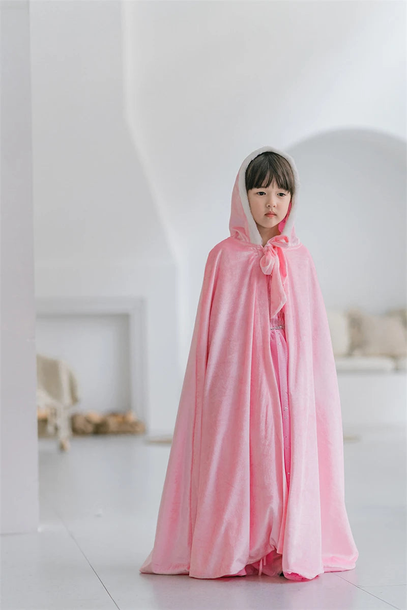 Elsa Cosplay Costume Kids Layers Deluxe Ball Gown Princess Dresses Aurora Christmas Wedding Evening Dress Girls Princess Dresses