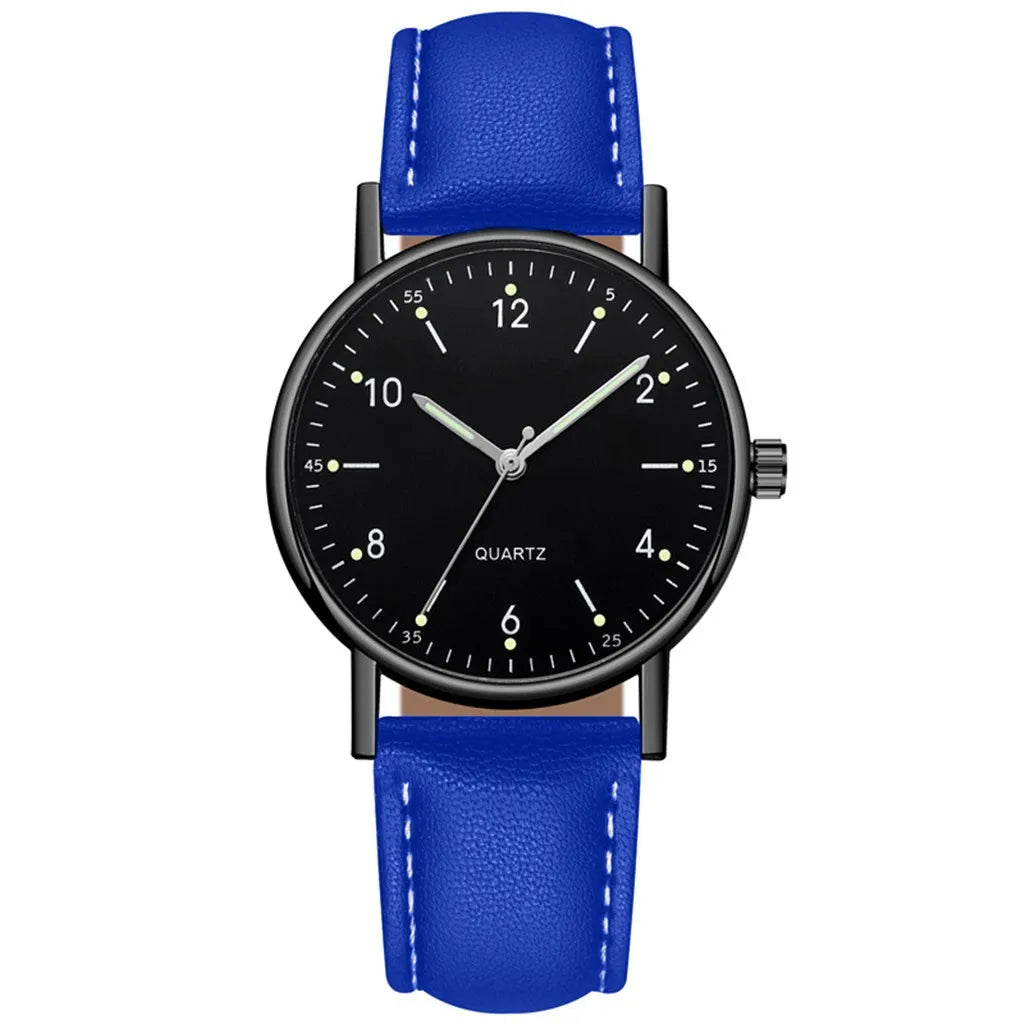 Trendy Fashion Dial Watch Hot Selling Luminous Women Watch Navy Leather Strap Precise Timekeeping Stylish Modern Wristwatch
