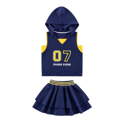 Girls Clothes Set Kids Two Pieces Suits Child Sporty Style Tee+Shorts Sets Tween Girls Clothes Set With Number Design Size 4-14Y