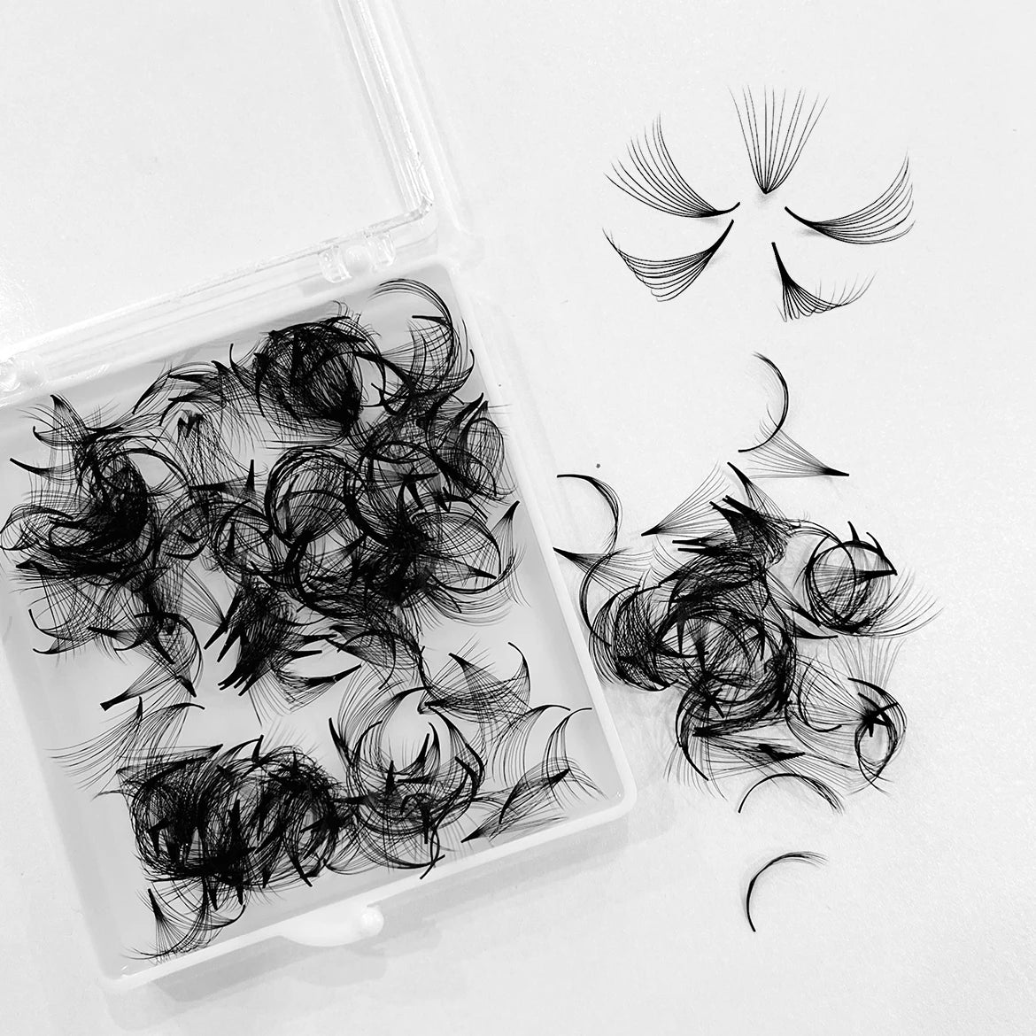 ABONNIE 500 Fans Loose Fan 6D-20D Pointy Base Premade Fans Sharp Thin Slim Medium Stem Volume Russian Eyelashes Extensions