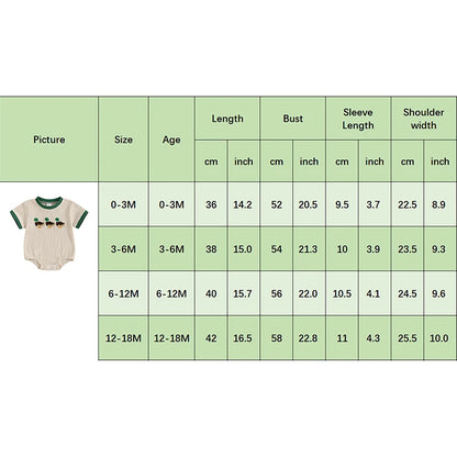 2025-01-13 Lioraitiin Newborn Baby Boys Girls Romper Short Sleeve Crew Neck Duck Embroidery Bodysuit Playsuit